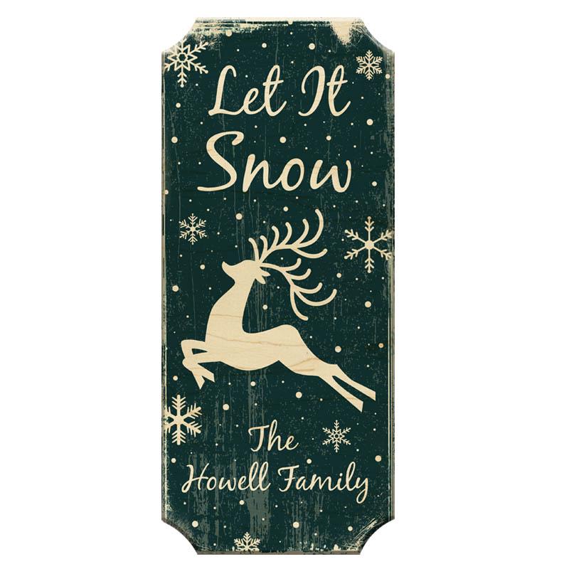 CUSTOMIZABLE Wood Christmas Sign - Let It Snow - Color Options