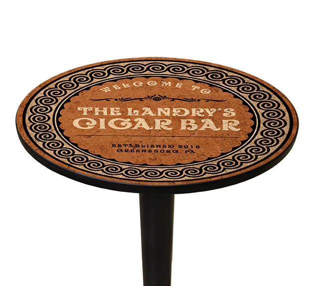 CUSTOMIZABLE Wooden Table Top - Cigar Bar Design - Two Sizes Available