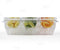 Plastic Condiment and Garnish Caddy - 3 inserts w/ Lids