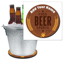 ADD YOUR NAME - Beer Bucket Coaster - Football