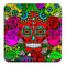 Cork Bottom Coaster - Sugar Skulls Red