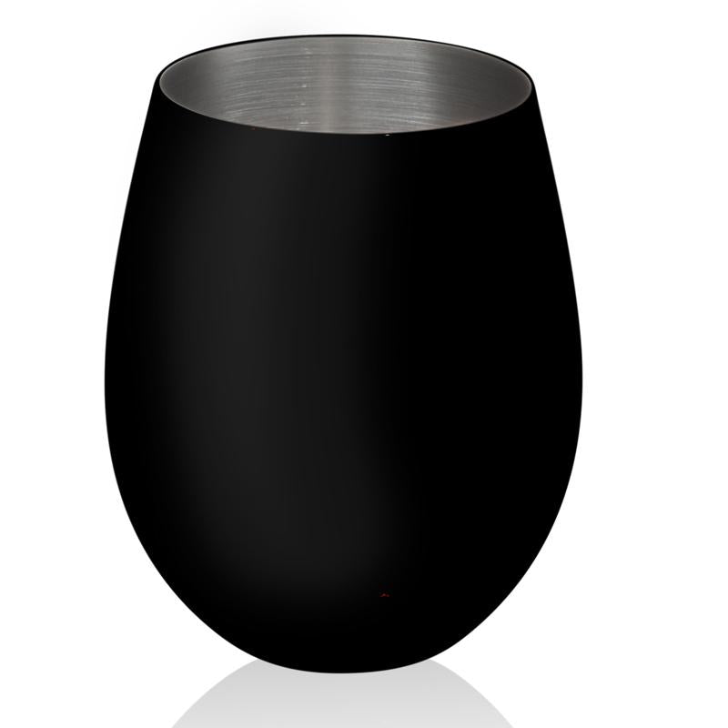 Stemless Stainless Steel Wine Glass - Matte Black - 17 oz.