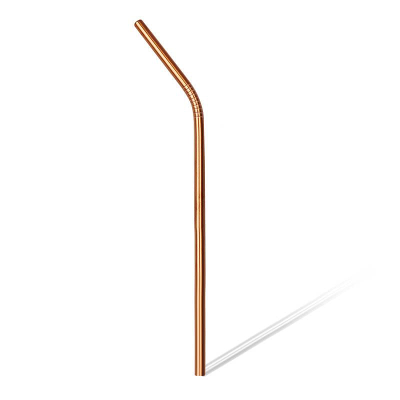 BarConic® Copper Plated Curved Cocktail Straw