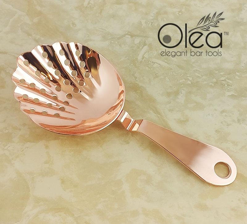 Olea™ Shell Julep Cocktail Strainer - Copper Plated