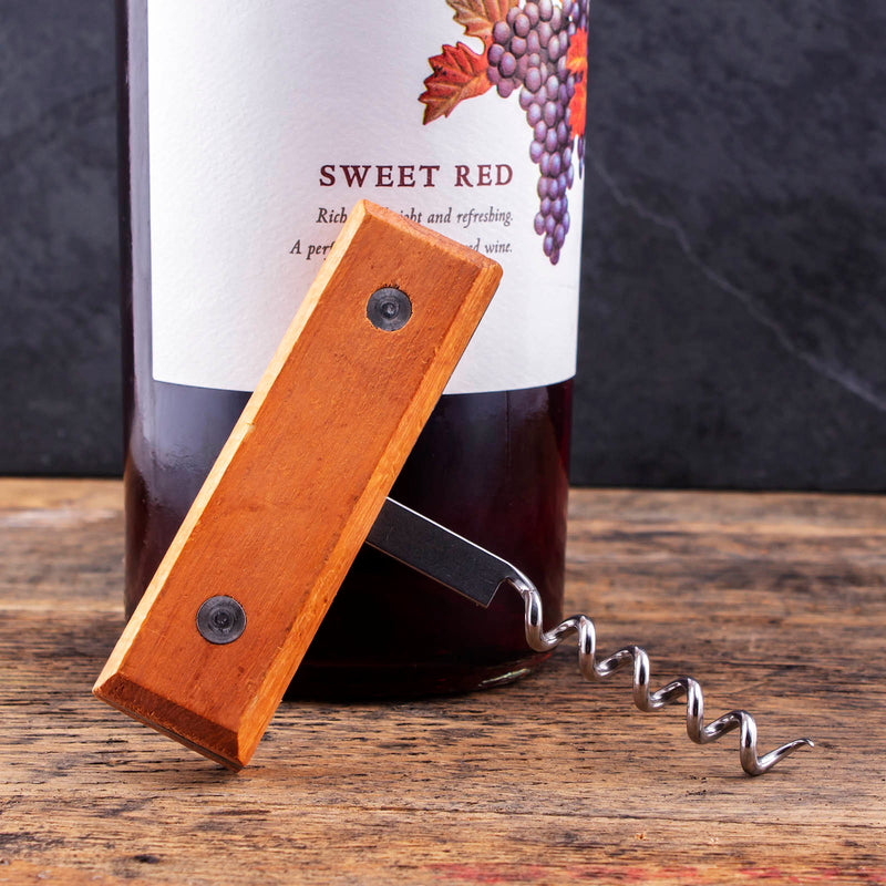 Bottle Opener w/ Wood Corkscrew