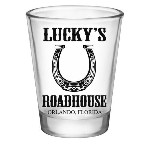 CUSTOMIZABLE - 1.75oz Clear Shot Glass - Horseshoe