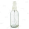 Boston Round Craft Bartending Bottle w/ White Atomizer - Clear 4oz