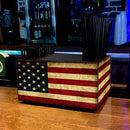 American Flag Wooden Bar Caddy