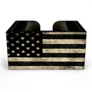 Black American Flag Wooden Bar Caddy