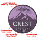 CUSTOMIZABLE Coaster - 4in Round Foam - Brewery Design