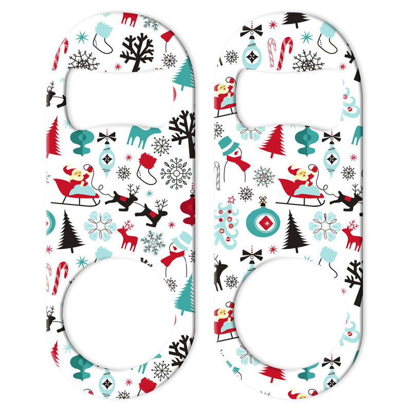 Christmas Pattern Mini Bottle Openers - Sold in Packs of 3 or Individually