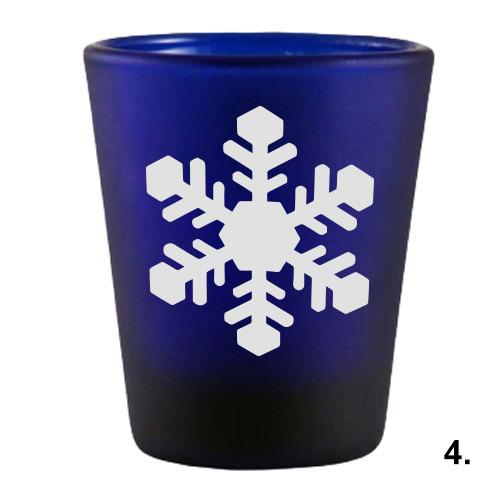 Blue Shot Glass - Snowflakes 4