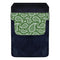 Leather Bottle Opener Pocket Protector w/ Designer Flap - Green Paisley