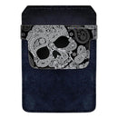 DekoPokit™ Leather Bottle Opener Pocket Protector w/ Designer Flap - Paisley Skull - SMALL