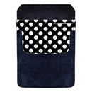 DekoPokit™ Leather Bottle Opener Pocket Protector w/ Designer Flap - Black and White Polka  - SMALL