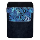 DekoPokit™ Leather Bottle Opener Pocket Protector w/ Designer Flap - Blue Snakeskin - LARGE