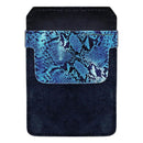 DekoPokit™ Leather Bottle Opener Pocket Protector w/ Designer Flap - Blue Snakeskin - SMALL