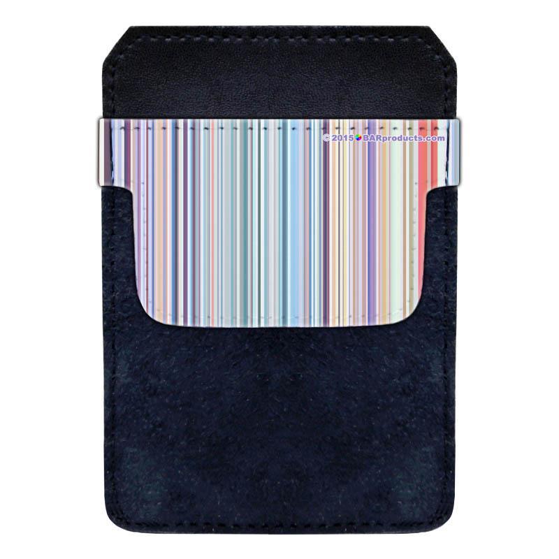 DekoPokit™ Leather Bottle Opener Pocket Protector w/ Designer Flap - Pastel Stripes - SMALL