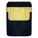 DekoPokit™ Leather Bottle Opener Pocket Protector w/ Designer Flap - Yellow Grunge Stripes - LARGE