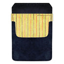 DekoPokit™ Leather Bottle Opener Pocket Protector w/ Designer Flap - Yellow Grunge Stripes - SMALL