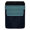 DekoPokit™ Leather Bottle Opener Pocket Protector w/ Designer Flap - Teal and Black Zig Zag - LARGE