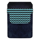 DekoPokit™ Leather Bottle Opener Pocket Protector w/ Designer Flap - Teal and Black Zig Zag - SMALL