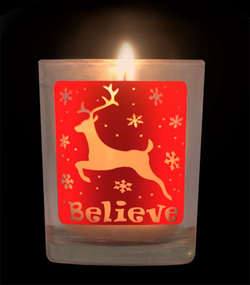 Votive/Shot Glass - Reindeer Believe - 2.5 Ounce 