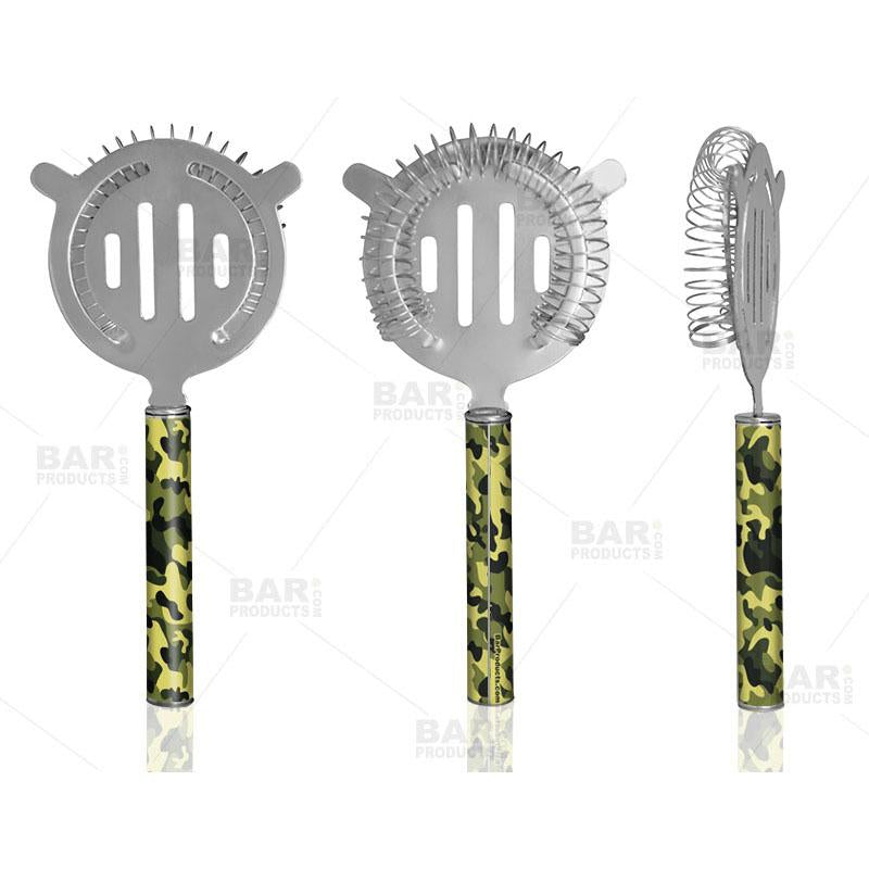 Designer Cocktail Strainer - Pipe Handle - Camouflage