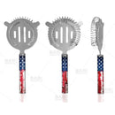 Designer Cocktail Strainer - Pipe Handle - US Flag