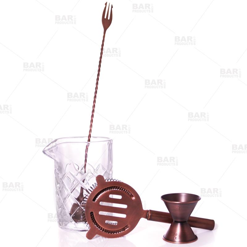 BarConic® Antique Copper & Diamond Pattern 13 oz  Mixing Set 