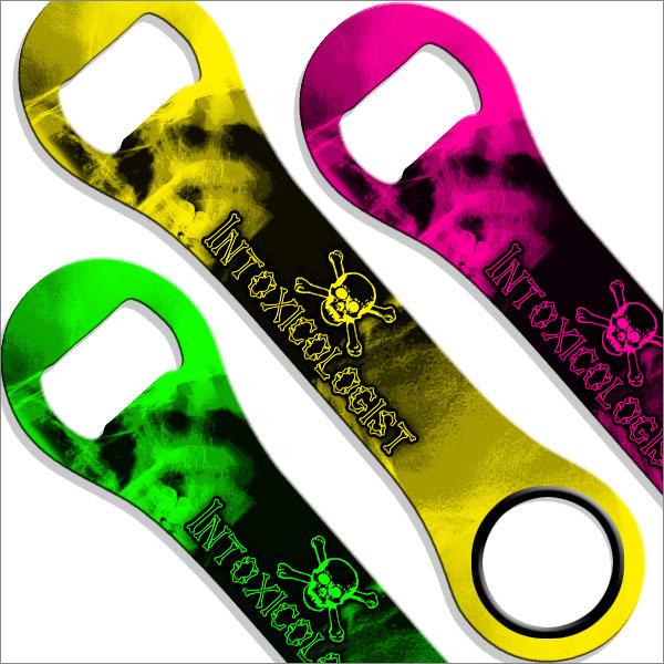 Neon Intoxicologist Dog Bone Bottle Opener