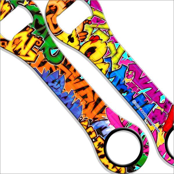 Colorful Graffiti Dog Bone Bottle Opener