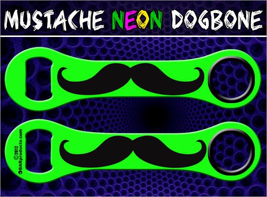 Dog Bone Bottle Openers - Mustache - Green