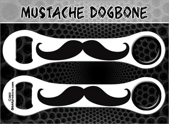 Dog Bone Bottle Openers - Mustache - White