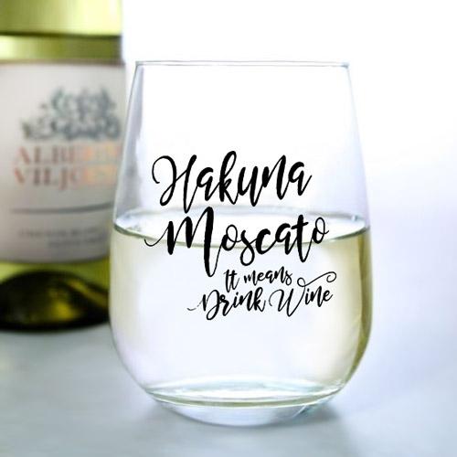 Hakuna Moscato - Stemless Wine Glass (17oz)