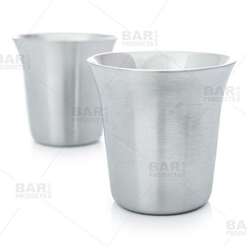 Double Wall Espresso Cup - Stainless Steel - 2.5oz/74ml (set of 2)