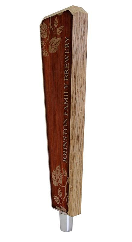 Custom Oak Wood Beer Tap Handle - Flared Shape - Elegant Cherry Wood - 10 inch