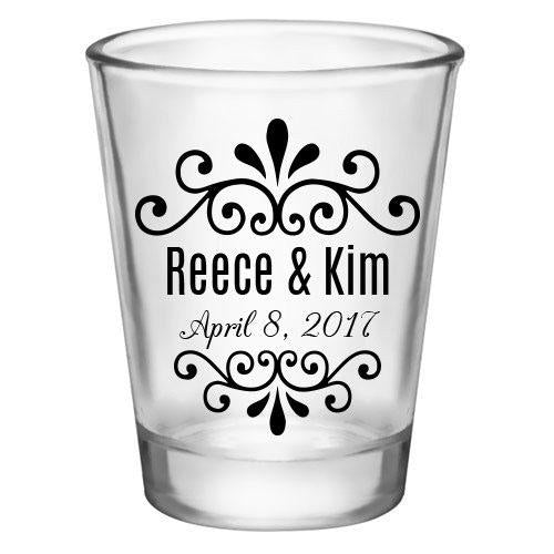  CUSTOMIZABLE - 1.75oz Clear Shot Glass - Wedding Embellishment