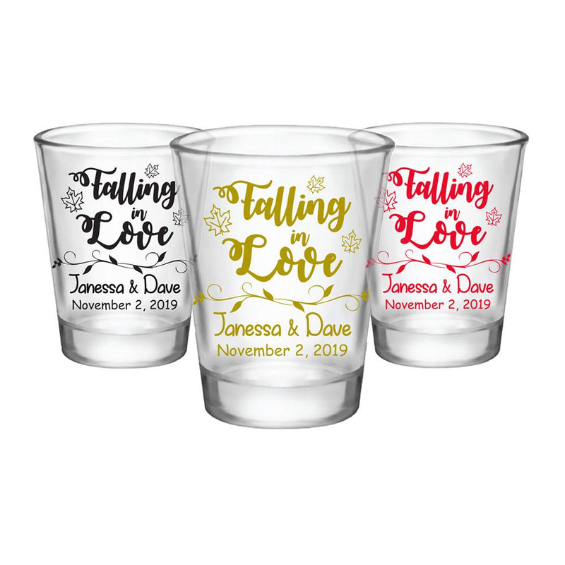 CUSTOMIZABLE - 1.75oz Clear Shot Glass - Falling In Love