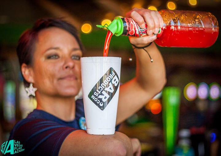 Flair Bartender using Shaker Tins