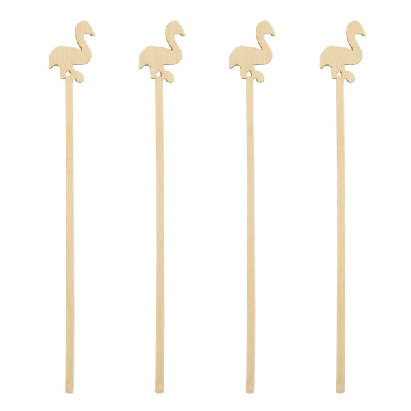 BarConic® Wooden Flamingo Swizzle Sticks - 100 pack