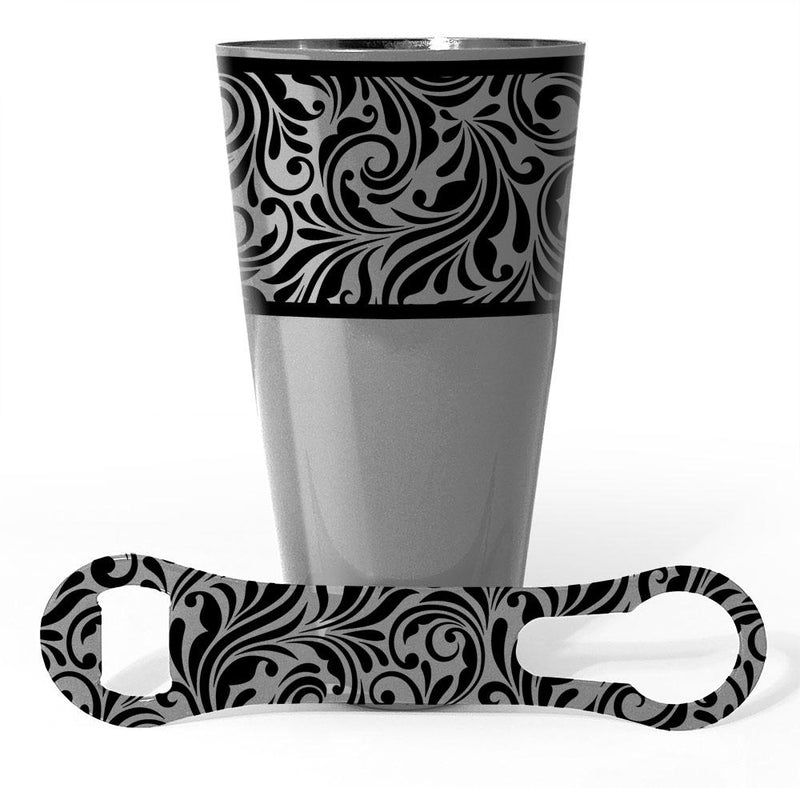 Printed Cocktail Shaker and V-Rod® Bar Set - Floral Swirl - Color Options