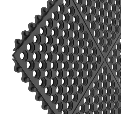 Interlocking Rubber Floor Mat-Black, Anti-fatigue