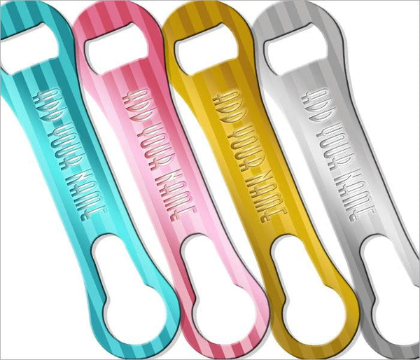 "ADD YOUR NAME"  V-ROD® Bottle Opener – Foil Wrap – Several Color Options