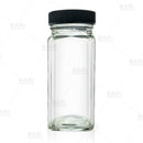 French Square Craft Bartending Jar w/ Black Lid - Clear 4oz