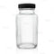 French Square Craft Bartending Jar w/ Black Lid - Clear 6oz