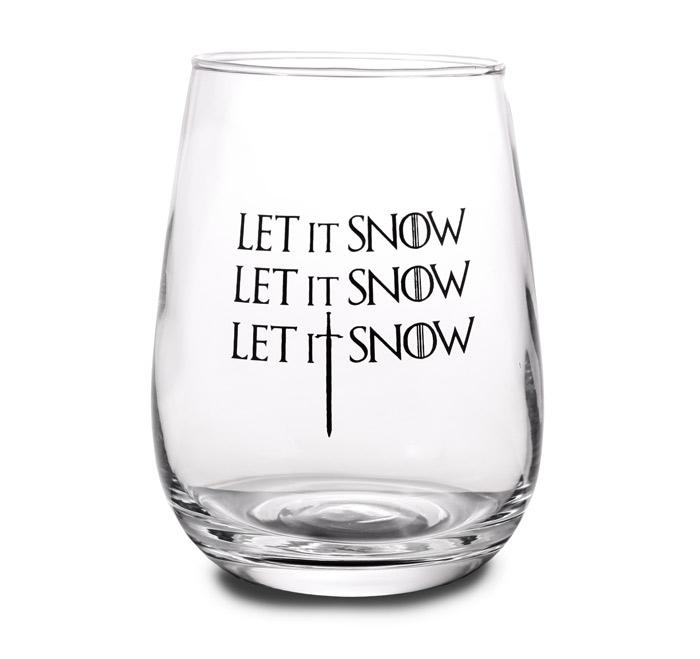 Let it Snow Stemless Wine Glass