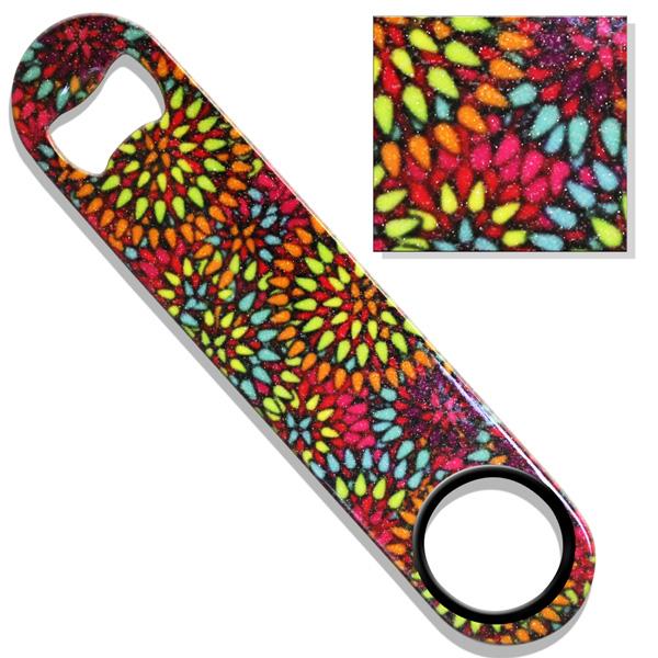 Glitter Hippie Flowers Kolorcoat™ Speed Bottle Opener