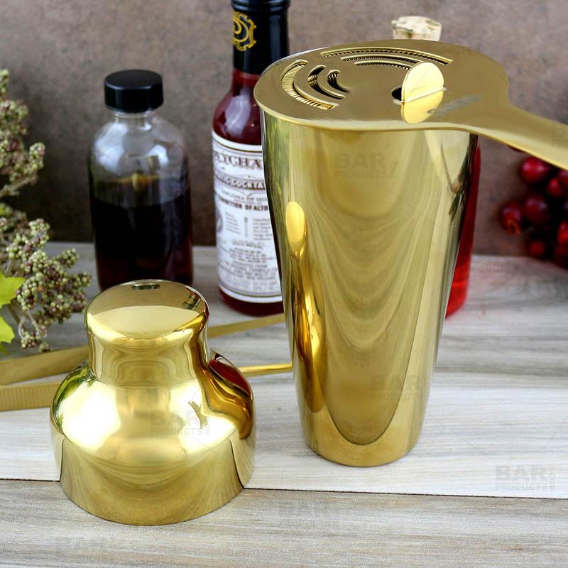 Olea™ Parisian Style 2 Piece Cocktail Shaker - Gold Plated - 20 ounce