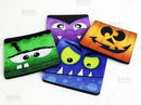 Halloween Themed Foam Coasters - 3.5 inch Square